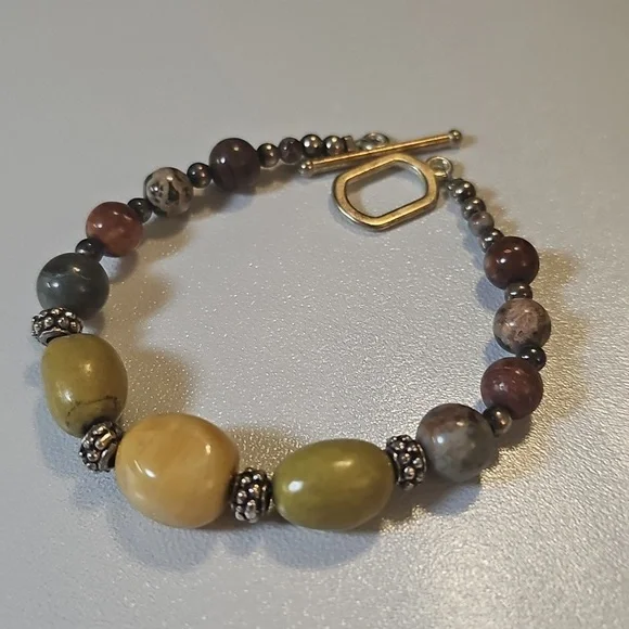 Elegant Multicolor Genuine Multigemstone Beaded Bracelet. - Picture 7 of 7